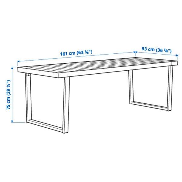VÄRMANSÖ Juego de terraza 4 sillas, Gris oscuro/café, 161 cm
