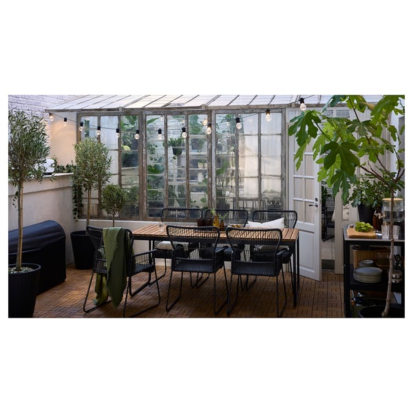 VÄSMAN Mesa extensible ext, café, 135/190x74 cm