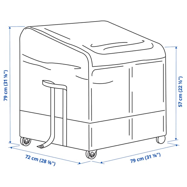 VÄTTERSÖ Caja de almacenamiento para terraza, gris osc, 78x72x79 cm