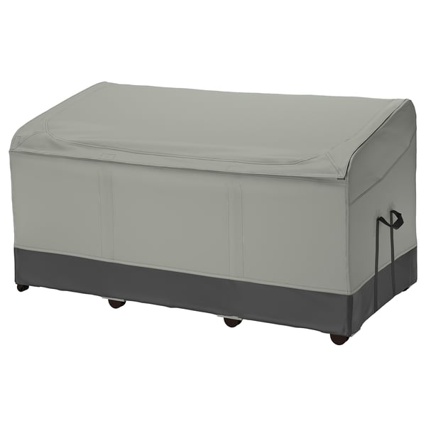 VÄTTERSÖ Caja de almacenamiento para terraza, Gris oscuro, 156x72x79 cm