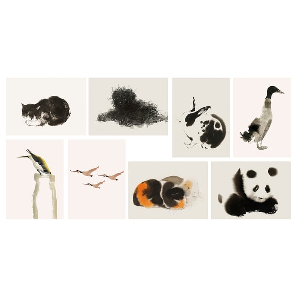 VÄXBO Láminas, diseño animales, 13x18 cm