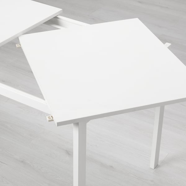 VANGSTA / ADDE Juego de comedor 6 sillas, blanco/blanco, 120/180 cm