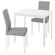 VANGSTA / KÄTTIL Juego de comedor 2 sillas, blanco/Knisa gris claro, 80/120 cm