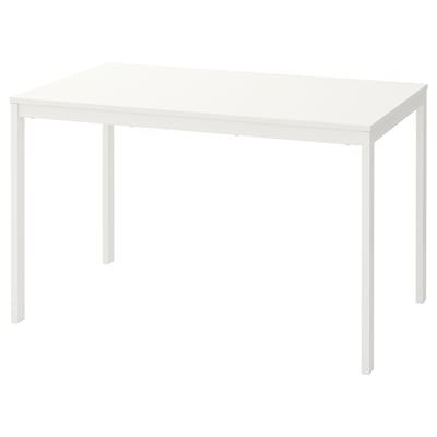 VANGSTA Mesa extensible, blanco, 120/180x75 cm