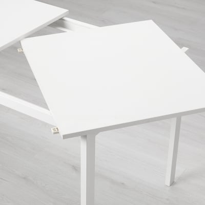 VANGSTA Mesa extensible, blanco, 120/180x75 cm