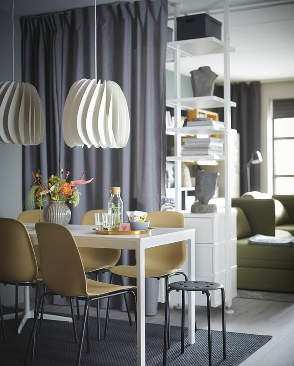 VANGSTA Mesa extensible, blanco, 120/180x75 cm