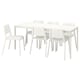 VANGSTA / TEODORES Juego de comedor 6 sillas, blanco/blanco, 120/180 cm