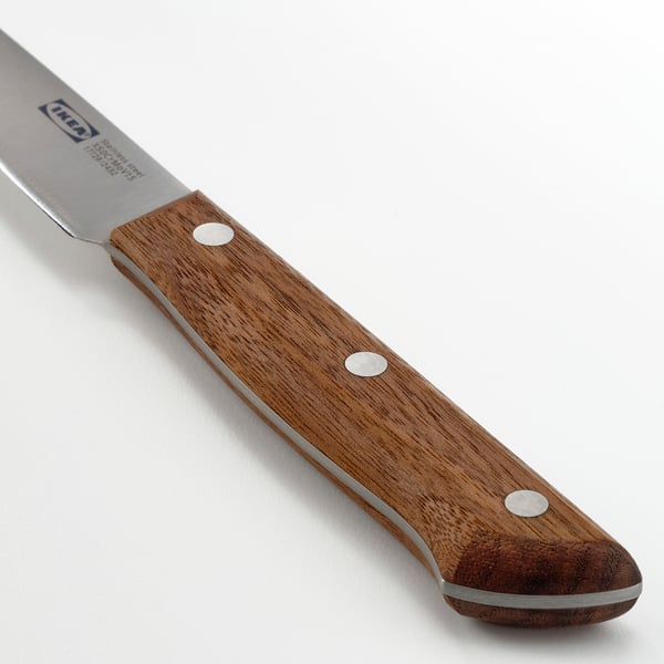 VARDAGEN Cuchillo pelador, acero inoxidable/nogal, 9 cm