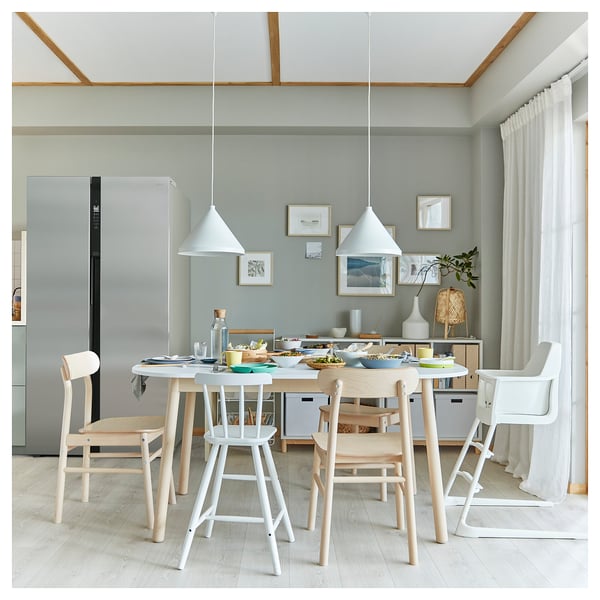 VEDBO Mesa de comedor, blanco, 160x95 cm