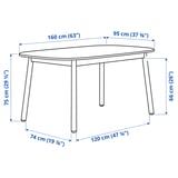 VEDBO / RÖNNINGE Juego de comedor con 4 sillas, blanco/abedul, 160x95 cm