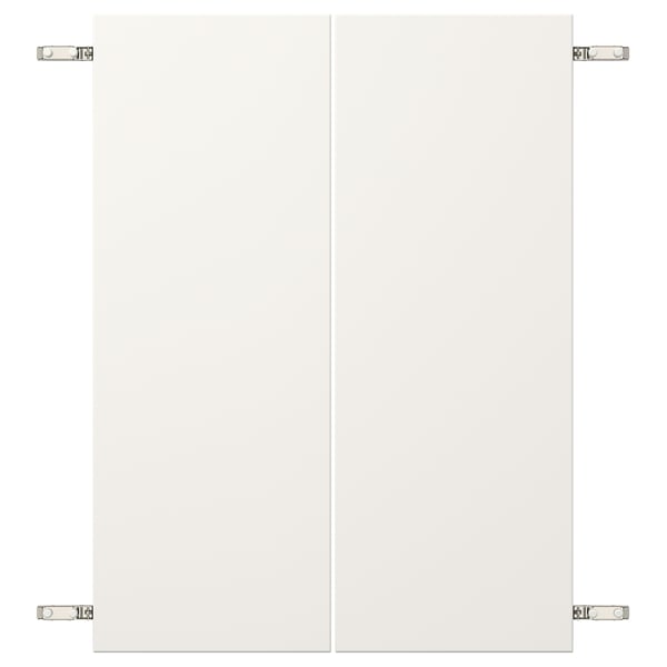 VEDDINGE Puertas con bisagras, par, blanco, 60x80 cm