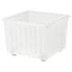 VESSLA Caja de almacenaje con ruedas, blanco, 39x39 cm