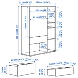 VIHALS Mueble de almacenaje, blanco, 105x37x140 cm