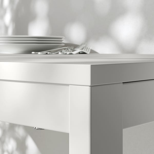 VIHALS / VIHALS Juego de comedor 2 sillas, blanco/verde, 84/120x74 cm