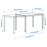 VIHALS / VIHALS Juego de comedor 6 sillas, blanco/verde, 120/180x74 cm