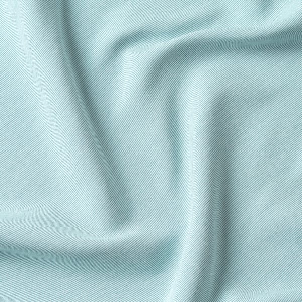 VILBORG Cortina oscurecedora, 1 par, blanco/turquesa/con cinta de fruncir, 145x250 cm