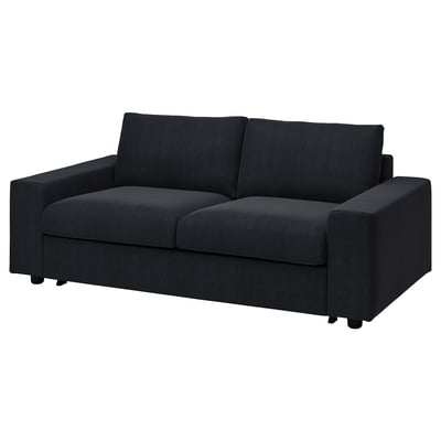 VIMLE Sofá cama 2 cuerpos, con apoyabrazos anchos/Saxemara petróleo