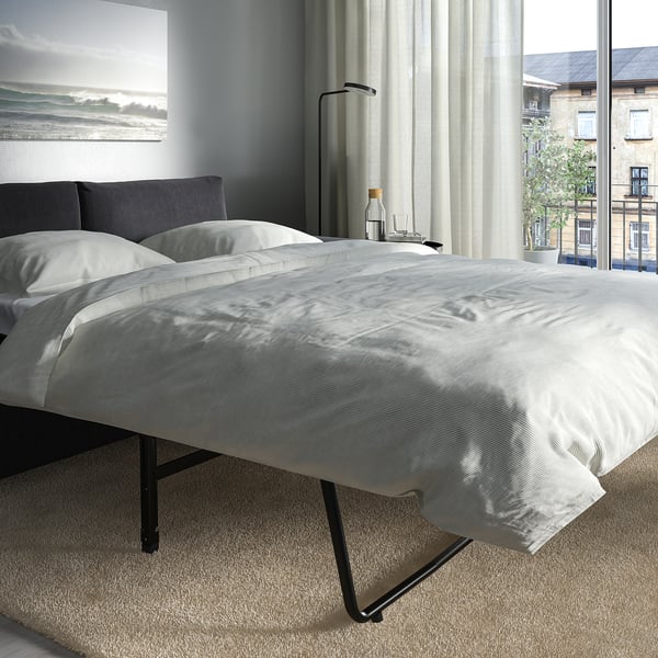 VIMLE Sofá cama 2 cuerpos, con apoyabrazos anchos/Saxemara petróleo