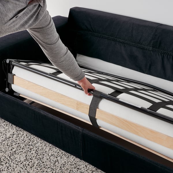 VIMLE Sofá cama 2 cuerpos, con apoyabrazos anchos/Saxemara petróleo