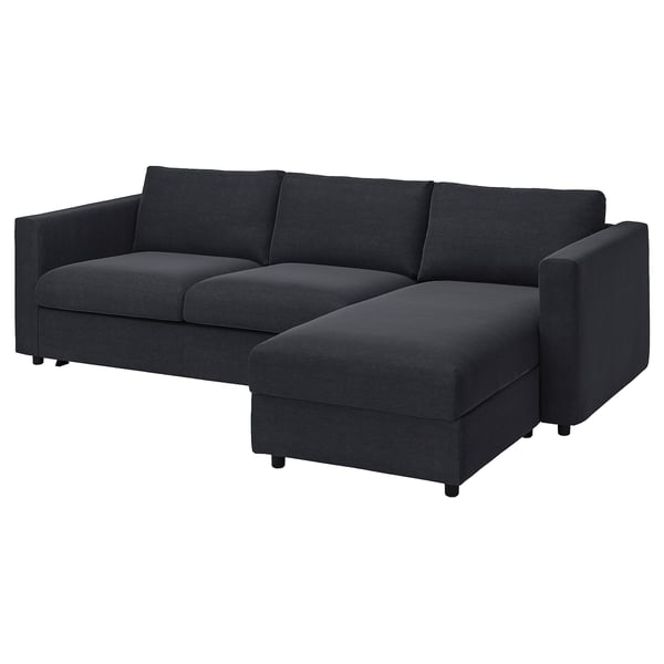 VIMLE Sofá cama 3+chaiselongue, Saxemara petróleo