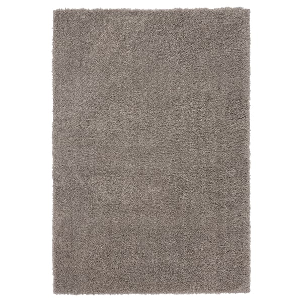 VINDEBÄK Alfombra pelo largo, beige, 133x195 cm