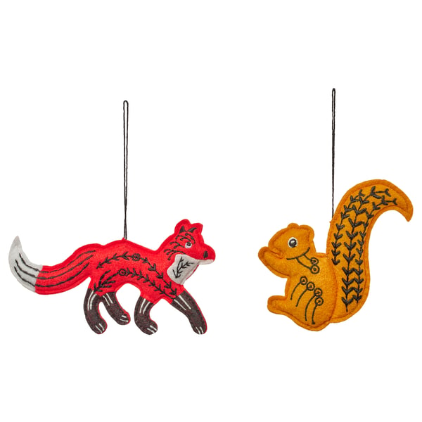 VINTERFINT Adorno árbol de navidad, set de 2, animales