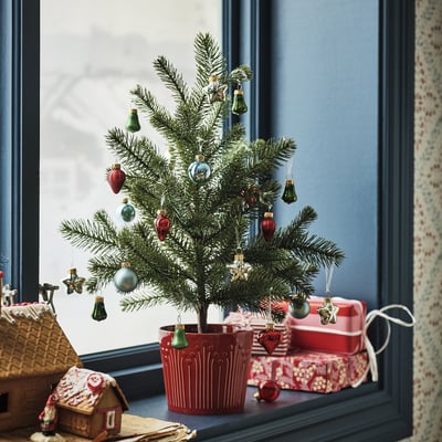 VINTERFINT Adorno árbol de navidad, set de 20, bola vidrio/formas variadas colores variados