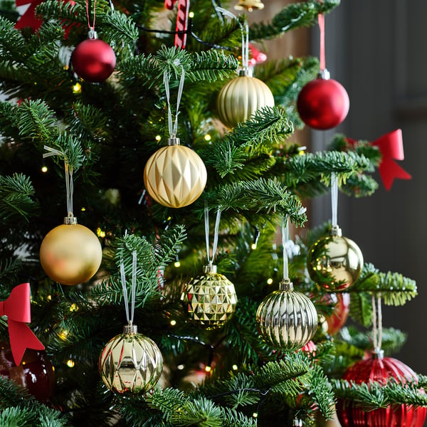 VINTERFINT Adorno de árbol de Navidad, bola dorado, 7 cm