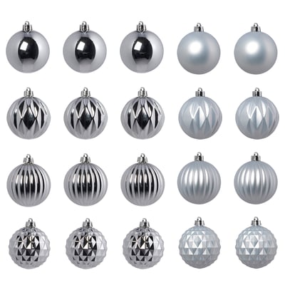 VINTERFINT Adorno de árbol de Navidad, bola plateado, 7 cm