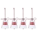 VINTERFINT Adorno de árbol de Navidad, Forma de campana blanco/rojo