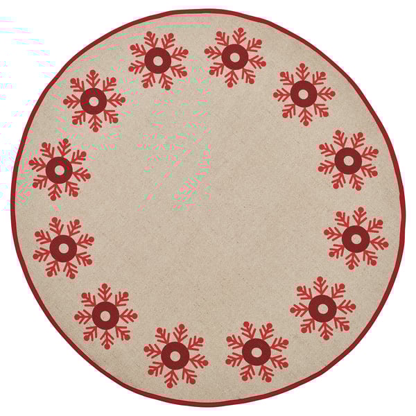 VINTERFINT Alfombra para árbol de Navidad, natural/rojo, 100 cm