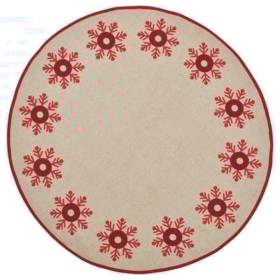 VINTERFINT Alfombra para árbol de Navidad, natural/rojo, 100 cm