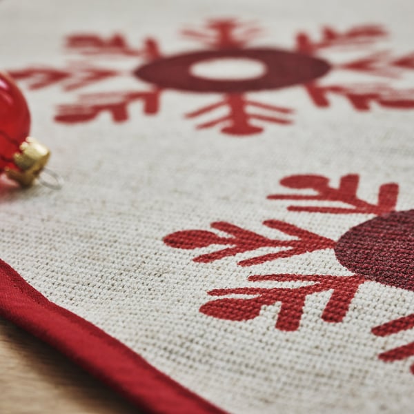 VINTERFINT Alfombra para árbol de Navidad, natural/rojo, 100 cm