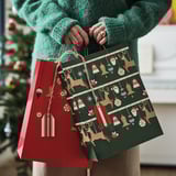 VINTERFINT Bolsa para regalo de Navidad, formas variadas rojo/verde, 26x35 cm