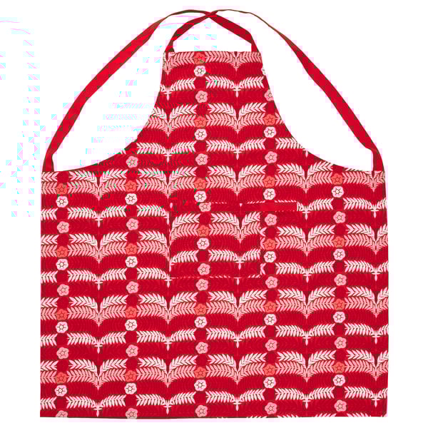 VINTERFINT Delantal, rojo, 85x89 cm
