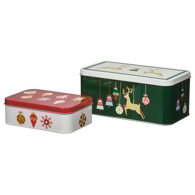 VINTERFINT Envase con tapa, set de 2, medidas variadas/colores variados