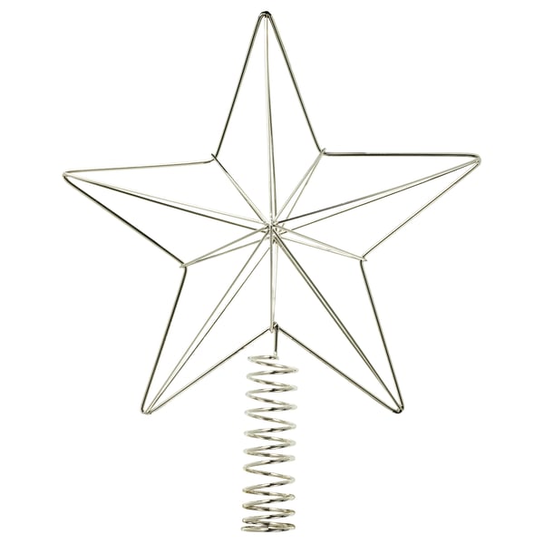 VINTERFINT Estrella para árbol de Navidad, plateado, 25 cm