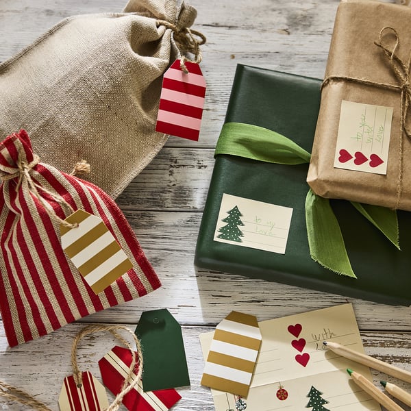 VINTERFINT Etiquetas, set de 48, motivo navideño