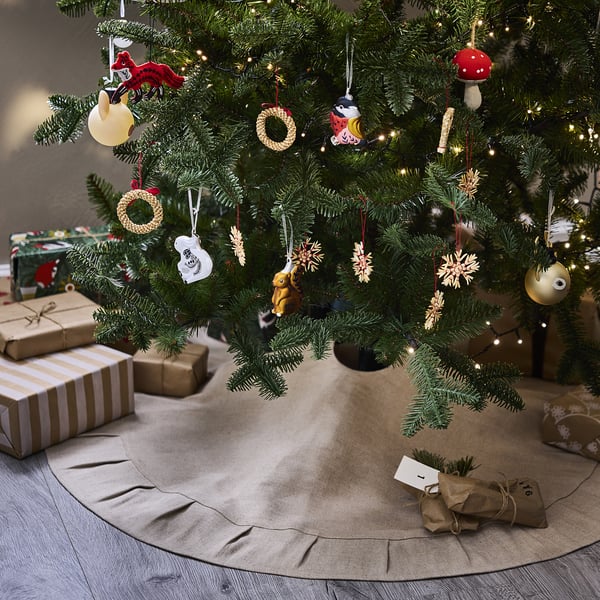 VINTERFINT Faldón para árbol de Navidad, natural, 100 cm