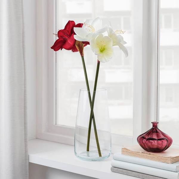 VINTERFINT Flor artificial, interior/exterior/Amarilis blanco, 60 cm