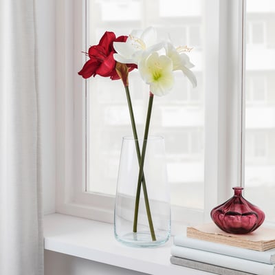 VINTERFINT Flor artificial, interior/exterior/Amarilis blanco, 60 cm