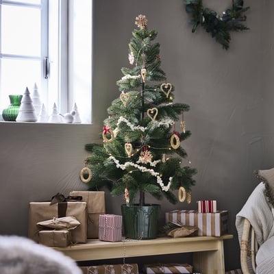 VINTERFINT Planta artificial, interior/exterior/árbol de navidad verde, 17 cm