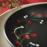 VINTERFINT Plato de pan, estampado floral gris osc, 20 cm