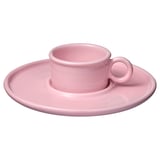 VINTERFINT Taza con plato, rosado, 7 cl