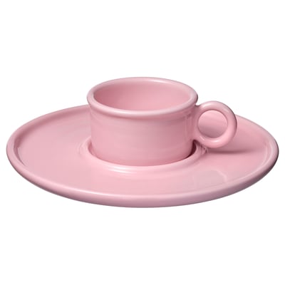 VINTERFINT Taza con plato, rosado, 7 cl