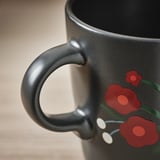 VINTERFINT Tazón, estampado floral gris osc, 37 cl