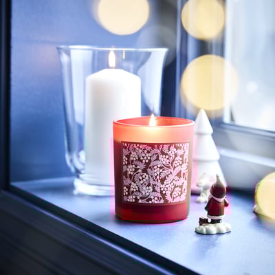 VINTERFINT Vela aromática en vaso, canela y azúcar rojo, 45 hr