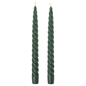 VINTERFINT Vela larga sin perfume, forma de espiral verde, 25 cm