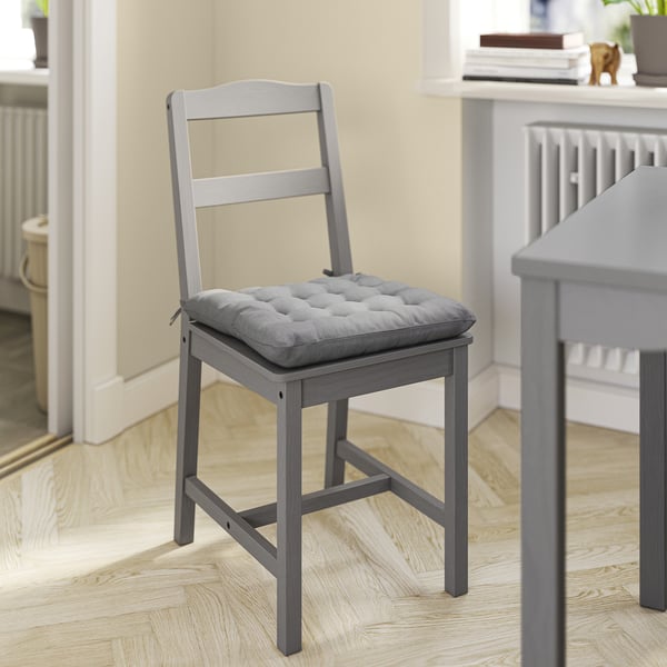 VIPPÄRT Cojín silla, gris osc, 38x38x6 cm