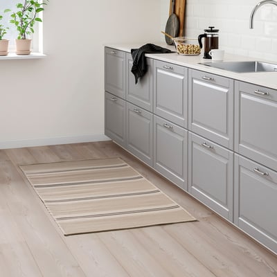 VIRKLUND Alfombra interior/exterior, blanco/beige/Gris oscuro, 80x150 cm